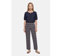 Schlupfhose BETTY BARCLAY "Damen mit Eingrifftaschen", Damen, Gr. 36, Normalgrößen, blau (dunkelblau, braun), Jersey, Obermaterial: 94% Polyester, 6% Elasthan, relaxed fit lang, Hosen Schlupfhose (610
