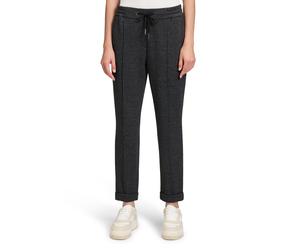 Schlupfhose BETTY & CO "Damen mit Struktur", Damen, Gr. 36, Normalgrößen, schwarz, weiß, Obermaterial: 66% Polyester, 20% Viskose, 13% Baumwolle, 1% Elasthan, gerade 7/8-Länge, Hosen Schlupfhose (7605