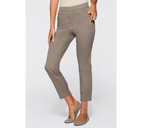 Schlupfhose BONPRIX "7/8 Schlupfhose mit Stretch", Damen, Gr. 48, N-Gr, braun (taupe), Obermaterial: 97% Baumwolle, 3% Elasthan, regular fit, Hosen Schlupfhose, mit Stretch-Anteil, Regular Fit, mit el