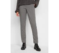 Schlupfhose BONPRIX, Damen, Gr. 46, N-Gr, schwarz (schwarz kariert), Obermaterial: 66% Polyester, 33% Viskose, 1% Elasthan, regular fit, Hosen Schlupfhose, aus Polyester, Viskose und Elasthan, teilwei