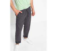 Schlupfhose BONPRIX, Damen, Gr. 62, N-Gr, grau (schiefergrau), Web, Obermaterial: 55% Leinen, 45% Baumwolle, unifarben, regular fit lang, Hosen Schlupfhose, aus Leinen und Baumwolle, mit Eingrifftasch