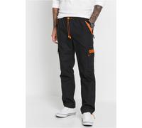 Schlupfhose BONPRIX "Relaxed Fit Schlupf-Cargohose, Straight", Herren, Gr. 62, N-Gr, schwarz, Web, Obermaterial: 65% Polyester, 35% Baumwolle, unifarben, relaxed fit lang, Hosen Schlupfhose, aus Baumw