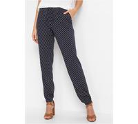 Schlupfhose BONPRIX "Schlupfhose aus reiner Viskose", Damen, Gr. 40, N-Gr, blau (dunkelblau graphisch bedruckt), Obermaterial: 100% Viskose, loose fit, Hosen Schlupfhose, aus Viskose, elastischer Bund