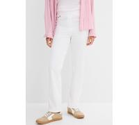 Schlupfhose BONPRIX "Twill Treggings aus elastischem Baumwoll-Mix", Damen, Gr. 44, N-Gr, weiß, Twill, Obermaterial: 97% Baumwolle, 3% Elasthan, unifarben, washed, regular fit lang, Hosen Schlupfhose, 