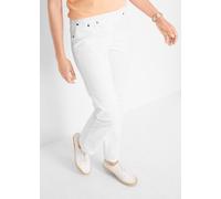 Schlupfhose BONPRIX "Twill Treggings aus elastischem Baumwoll-Mix", Damen, Gr. 48, N-Gr, weiß, Twill, Obermaterial: 97% Baumwolle, 3% Elasthan, unifarben, washed, regular fit lang, Hosen Schlupfhose,