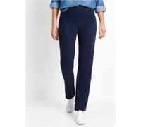 Schlupfhose BONPRIX "Twill Treggings aus elastischem Baumwoll-Mix", Damen, Gr. 56, N-Gr, blau (dunkelblau), Twill, Obermaterial: 97% Baumwolle, 3% Elasthan, unifarben, washed, regular fit lang, Hosen