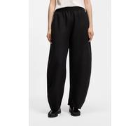 Schlupfhose BOSS ORANGE "Talinen Premium Damenmode", Damen, Gr. 46, N-Gr, schwarz 001, Web, Obermaterial: 53% Leinen, 47% Viskose, unifarben, Ballonform lang, Hosen Schlupfhose, Balloon Fit mit elasti