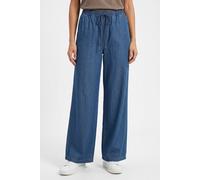 Schlupfhose BOSS ORANGE "Tanella Premium Damenmode", Damen, Gr. 44, N-Gr, medium blau 420, Web, Obermaterial: 100% Lyocell, unifarben, lang, Hosen Schlupfhose, Wide Leg, Denim Look (95264957-44) mediu