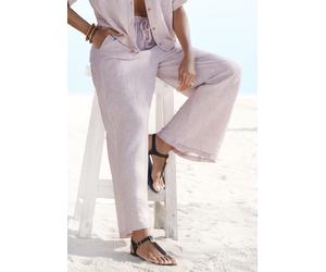 Schlupfhose BUFFALO "aus bequemer Webware und weitem Bein", Damen, Gr. 36, N-Gr, mauve meliert, Web, Obermaterial: 100% Polyester, meliert, figurumspielend lang, Hosen Schlupfhose, mit Gummibund, Casu