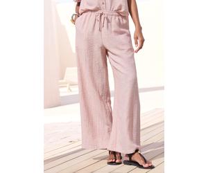 Schlupfhose BUFFALO "aus bequemer Webware und weitem Bein", Damen, Gr. 42, N-Gr, rosa (mauve meliert), Web, Obermaterial: 100% Polyester, meliert, figurumspielend lang, Hosen Schlupfhose, lange Sommer