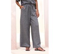 Schlupfhose BUFFALO "aus bequemer Webware und weitem Bein", Damen, Gr. 46, N-Gr, anthrazit meliert, Web, Obermaterial: 100% Polyester, meliert, figurumspielend lang, Hosen Schlupfhose, mit Gummibund, 