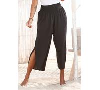 Schlupfhose BUFFALO, Damen, Gr. 46, N-Gr, schwarz, Web, Obermaterial: 100% Viskose, unifarben, figurumspielend knöchellang, Hosen Schlupfhose, mit bequemem Smokbund und Schlitz am Bein, Stoffhose, Str