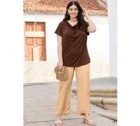 Schlupfhose SHEEGO, Damen, Gr. 48, Normalgrößen, camel, 100% Lyocell, unifarben, Hosen Schlupfhose (35917706-48) camel