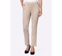 Schlupfhose CLASSIC BASICS, Damen, Gr. 20, Kurzgrößen, beige (beige, ecru, kariert), 98% Polyester, 2% Elasthan, Hosen Schlupfhose (51564508-20) beige, ecru, kariert