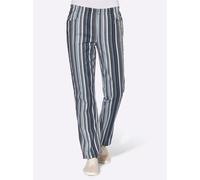 Schlupfhose CLASSIC BASICS, Damen, Gr. 28, Kurzgrößen, schwarz (schwarz, gestreift), 100% Baumwolle, gemustert, gestreift, mehrfarbig, lang, Hosen Schlupfhose (853069-28) schwarz, gestreift