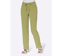 Schlupfhose CLASSIC BASICS, Damen, Gr. 40, Normalgrößen, grün (schilf, schilf, weiß, bedruckt), 100% Polyester, unifarben, lang, Hosen Schlupfhose (52591546-40) schilf, schilf, weiß, bedruckt