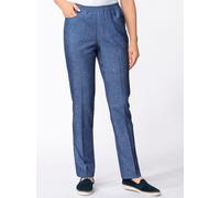 Schlupfhose CLASSIC BASICS, Damen, Gr. 46, Normalgrößen, blau (blau, meliert, marine, meliert), 100% Polyester, unifarben, lang, Hosen Schlupfhose (30526054-46) blau, meliert, marine, meliert