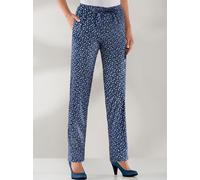 Schlupfhose CLASSIC BASICS, Damen, Gr. 52, Normalgrößen, blau (marine, millefleurs), 100% Polyester, gemustert, mehrfarbig, lang, Hosen Schlupfhose (22368711-52) marine, millefleurs