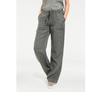 Schlupfhose, Damen, Gr. 20, Kurzgrößen, grün (khaki), 55% Baumwolle, 45% Leinen, LINEA TESINI BY HEINE, unifarben, lang, Hosen Schlupfhose (65224334-20) khaki