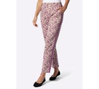 Schlupfhose, Damen, Gr. 42, Normalgrößen, sand, violett, bedruckt, 100% Baumwolle, gemustert, Hosen Schlupfhose (46329566-42) sand, violett, bedruckt