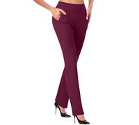 Schlupfhose Damen Lang, Anzughose Damen Elegant Business Hose Stretch Stoffhose Einfarbig Jogginghose Bootcut Hohe Taille Schlaghose Leicht Yogahose Elegante Büro Hose Jazzpants Damenhose