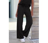 Schlupfhose FRENCH CONNECTION, Damen, Gr. 44/46, N-Gr, schwarz, Samt, Obermaterial: 92% Polyester, 8% Elasthan, unifarben, bequem lang, Hosen Schlupfhose, aus Veloursleder-Imitat mit seitlichen Tasche