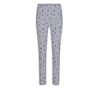Schlupfhose GOLDNER "Druckhose mit Streifen und Blüten-Muster", Damen, Gr. 42, N-Gr, weiß (weiß, blau, gemustert), Obermaterial: 49% Baumwolle CO. 34% Polyamid PA. 12% Polyester PES. 5% Elasthan EL.,