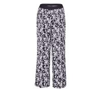 Schlupfhose GOLDNER "Florale, elegante VERA Hose", Damen, Gr. 52, N-Gr, blau (marine, weiß, geblümt), Obermaterial: 92% Polyester PES. 8% Elasthan EL., Hosen Schlupfhose (85467802-52) marine, weiß, ge