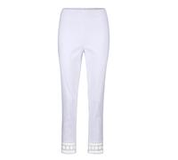 Schlupfhose GOLDNER "Freizeithose LOUISA mit Spitzenabschluss", Damen, Gr. 46, N-Gr, weiß, Obermaterial: 66% Viskose CV. 31% Polyamid PA. 3% Elasthan EL., Hosen Schlupfhose (90227915-46) weiß
