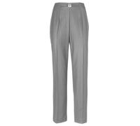 Schlupfhose GOLDNER "Klassische Schurwoll-Schlupfhose MARTHA", Damen, Gr. 54, N-Gr, silber (silbergrau, melange), Obermaterial: 52% Schurwolle WV. 46% Polyester PES. 2% Elasthan EL., Hosen Schlupfhose