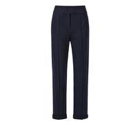Schlupfhose GOLDNER "Kurzgröße Blaue Jerseyhose CARLA aus Viskosemix", Damen, Gr. 27, K-Gr, blau (marine), Obermaterial: 67% Viskose CV. 27% Polyamid PA. 6% Elasthan EL., gerade, Hosen Schlupfhose, ke