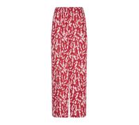 Schlupfhose GOLDNER "Kurzgröße Druckhose mit floralem Muster", Damen, Gr. 19, K-Gr, rot (rot, weiß, gemustert), Obermaterial: 100% Viskose CV., weit, Hosen Schlupfhose, Eingriffstaschen an der Seite (