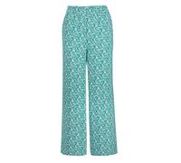 Schlupfhose GOLDNER "Kurzgröße Elegante Hose VERA mit Blütendruck", Damen, Gr. 20, K-Gr, grün (grün, gemustert), Obermaterial: 100% Viskose CV., weit, Hosen Schlupfhose, Gesäßtaschen (78427400-20) grü