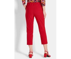 Schlupfhose GOLDNER "Kurzgröße Elegante Schlupfhose mit Biesen", Damen, Gr. 24, K-Gr, rot, Obermaterial: 66% Viskose CV. 31% Polyamid PA. 3% Elasthan EL., Hosen Schlupfhose, Mit streckender Biese im V