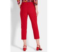 Schlupfhose GOLDNER "Kurzgröße Elegante Schlupfhose mit Biesen", Damen, Gr. 27, K-Gr, rot, Obermaterial: 66% Viskose CV. 31% Polyamid PA. 3% Elasthan EL., Hosen Schlupfhose, Mit streckender Biese im V