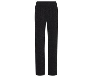 Schlupfhose GOLDNER "Kurzgröße Glänzende, weite Jerseyhose VERA", Damen, Gr. 19, K-Gr, schwarz (schwarz, silberfarben), Obermaterial: 95% Polyester PES. 5% Elasthan EL., weit, Hosen Schlupfhose, stret