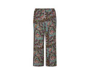 Schlupfhose GOLDNER "Kurzgröße Jerseyhose mit Patchwork-Druck", Damen, Gr. 22, K-Gr, bunt (bunt, gemustert), Obermaterial: 100% Viskose CV., weit, Hosen Schlupfhose, setliche Eingriffstaschen (6536313
