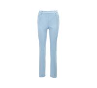 Schlupfhose GOLDNER "Kurzgröße Leichte Baumwollschlupfhose MARTHA", Damen, Gr. 23, K-Gr, blau (hellblau), Obermaterial: 98% Baumwolle CO. 2% Elasthan EL., normal, Hosen Schlupfhose, Ohne (48237204-23)