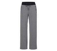 Schlupfhose GOLDNER "Kurzgröße Moderne Viskosehose mit Jacquardmuster", Damen, Gr. 21, K-Gr, schwarz (schwarz, gemustert), Obermaterial: 70% Polyester PES. 25% Viskose CV. 5% Elasthan EL., Hosen Schlu