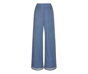 Schlupfhose GOLDNER "Kurzgröße Palazzo-Hose VERA aus Glanz-Plissee", Damen, Gr. 20, K-Gr, blau, Obermaterial: 100% Polyester COOLMAX PES(Coolmax)., Hosen Schlupfhose (81175215-20) blau