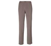 Schlupfhose GOLDNER "Kurzgröße Professlanhose mit Zierteil", Damen, Gr. 24, K-Gr, beige (taupe, melange), Obermaterial: 62% Polyester PES. 32% Viskose CV. 6% Elasthan EL., normal, Hosen Schlupfhose, K