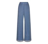 Schlupfhose GOLDNER "Kurzgröße Palazzo-Hose VERA aus Glanz-Plissee", Damen, Gr. 23, K-Gr, blau, Obermaterial: 100% Polyester COOLMAX PES(Coolmax)., Hosen Schlupfhose (81175215-23) blau