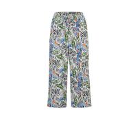 Schlupfhose GOLDNER "Kurzgröße Sommerliche Druckhose", Damen, Gr. 20, K-Gr, orange (sand, blau, orange, gemustert), Obermaterial: 100% Viskose CV., Hosen Schlupfhose (47895113-20) sand, blau, orange, 