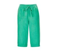 Schlupfhose GOLDNER "Kurzgröße Sportliche CARLA Midihose", Damen, Gr. 21, K-Gr, grün, Obermaterial: 100% Leinen LI., gerade, Hosen Schlupfhose, Mit Bindeband (72564613-21) grün