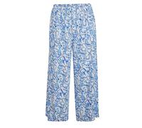 Schlupfhose GOLDNER "Kurzgröße Weite Schlupfhose VERA mit Print", Damen, Gr. 20, K-Gr, blau (royalblau, weiß, gemustert), Obermaterial: 100% Viskose CV., Hosen Schlupfhose (40807024-20) royalblau, wei