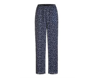 Schlupfhose GOLDNER "Luftige Hose VERA mit Tupfenmuster", Damen, Gr. 42, N-Gr, blau (marine, gemustert), Obermaterial: 100% Polyester COOLMAX(R) PES(Coolmax)., weit, Hosen Schlupfhose, Eingrifftaschen