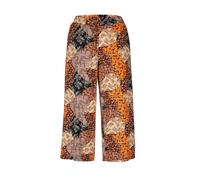 Schlupfhose GOLDNER "Sommerhose VERA mit Mustermix Print", Damen, Gr. 42, N-Gr, braun (braun, gemustert), Obermaterial: 96% Viskose CV. 4% Elasthan EL., Hosen Schlupfhose (45492366-42) braun, gemuster