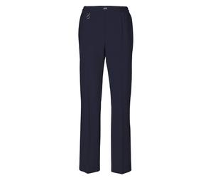 Schlupfhose GOLDNER "Trevira-Schurwollschlupfhose MARTHA", Damen, Gr. 54, N-Gr, blau (marine), Obermaterial: 53% Polyester PES. 43% Schurwolle WV. 4% Elasthan EL., normal, Hosen Schlupfhose, Bund mit 