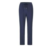 Schlupfhose GOLDNER "Uni Blaue Stoffhose SARA", Damen, Gr. 50, N-Gr, blau (marine), Obermaterial: 100% Viskose CV., Basic, gerade, Hosen Schlupfhose, Kordelzug im Bümdchen (65285739-50) marine