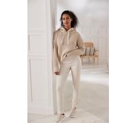 Schlupfhose H.I.S, Damen, Gr. 32/34, N-Gr, beige (ecru), Obermaterial: 70% Baumwolle, 25% Polyester, 5% Elasthan, unifarben, Basic, bequem lang, Hosen Schlupfhose, in Jeans Optik, Loungewear (41962702